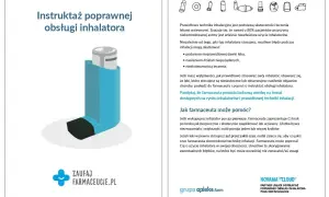 Niebieski inhalator, symbol leczenia astmy. Instruktaż poprawnej obsługi inhalatora, by uniknąć błędów i zapewnić skuteczność leczenia.