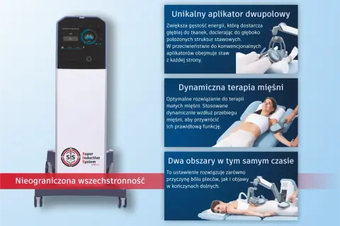 Nowoczesne urządzenie do rehabilitacji SIS Super Inductive System. Terapia mięśni i stawów.