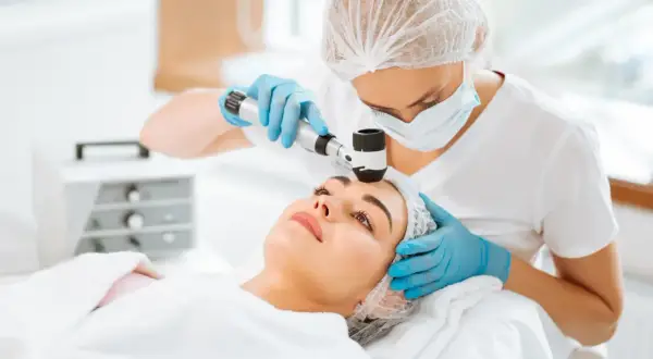 Dermatolog bada pieprzyk. Czy do dermatologa potrzebne jest skierowanie? Zależy od placówki.