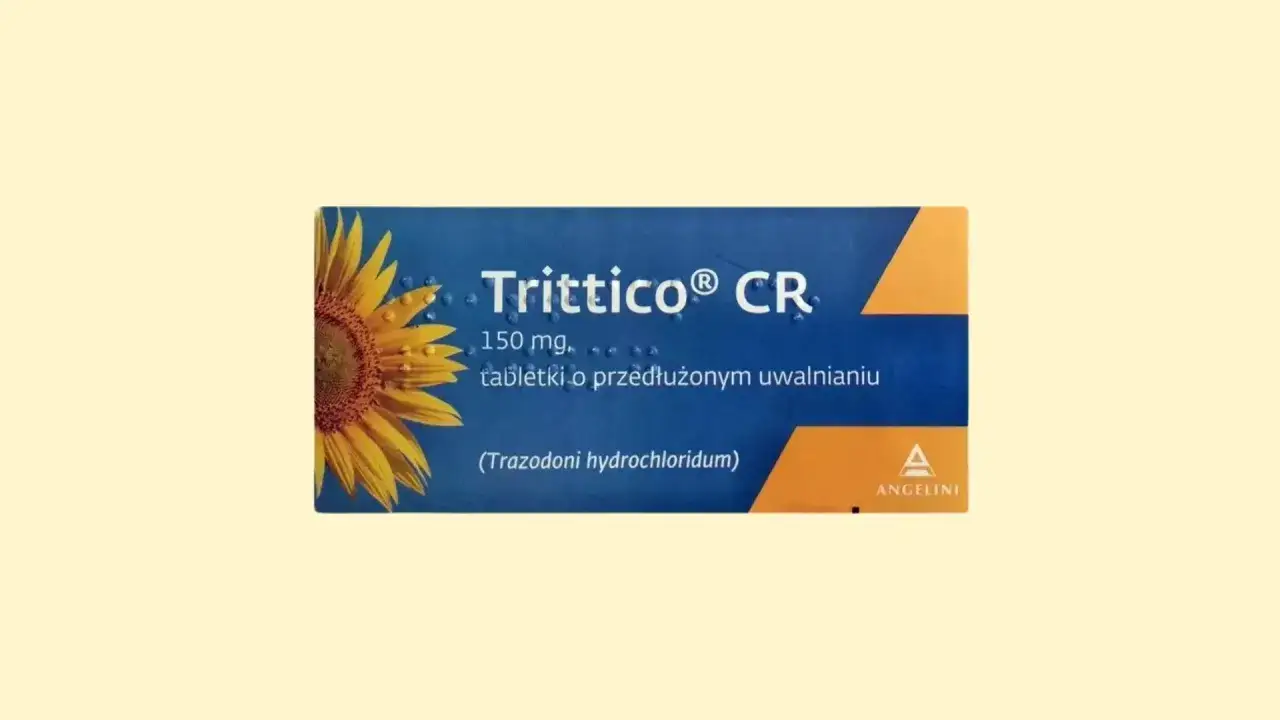 Molekuła trazodonu / Opakowanie Trittico CR