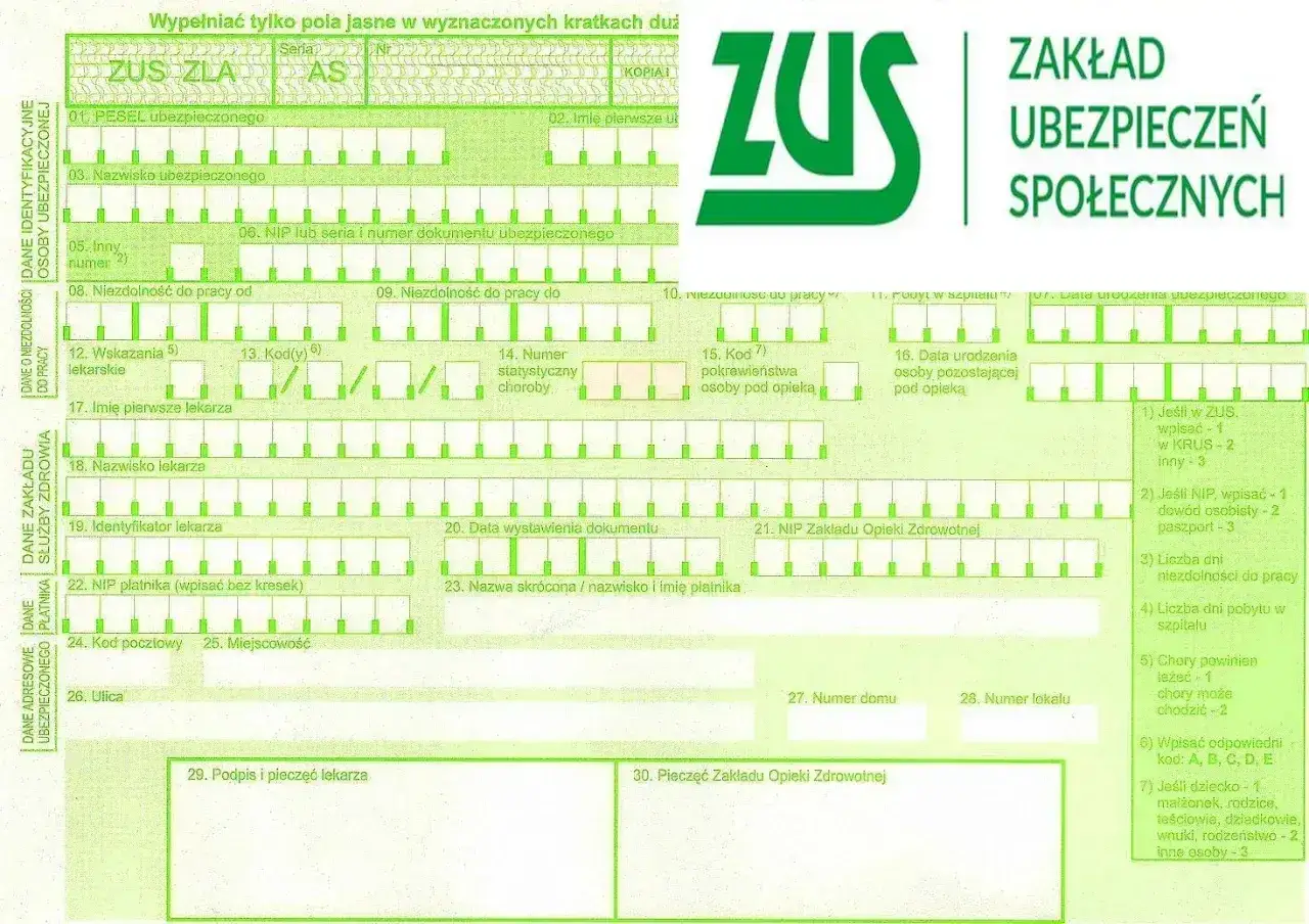 Formularz ZUS ZLA, czyli zaświadczenie o niezdolności do pracy. Długie zwolnienie lekarskie od psychiatry może budzić pytania, ile można być na zwolnieniu.