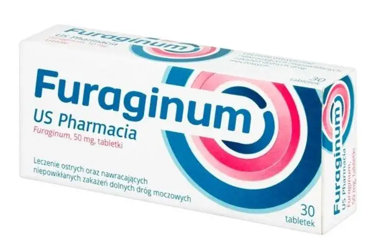 Opakowania lek&oacute;w furagina 50 mg i 100 mg