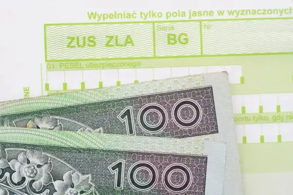 ZUS ZLA i banknoty 100 zł. Czy pracodawca widzi kod choroby na druku ZUS?